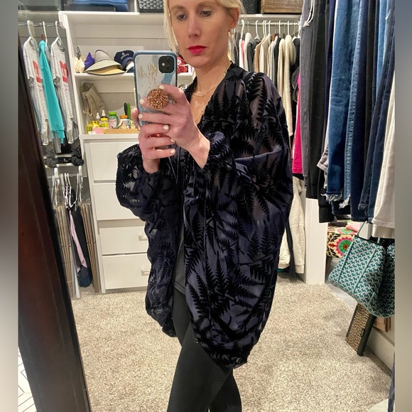 Anthropologie Floreat navy open shawl/cardigan - Picture 2 of 12